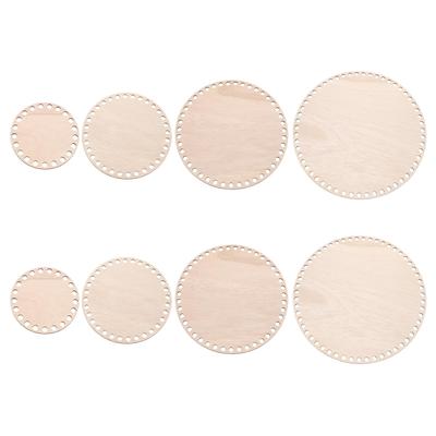 PATIKIL Diámetro Juego de Cestas de Ganchillo Bases Redondas Sólidas de Madera para Tejer Cestas DIY Hogar Marrón Bases de 4"/6"/8"/10", 8, Manualidades,