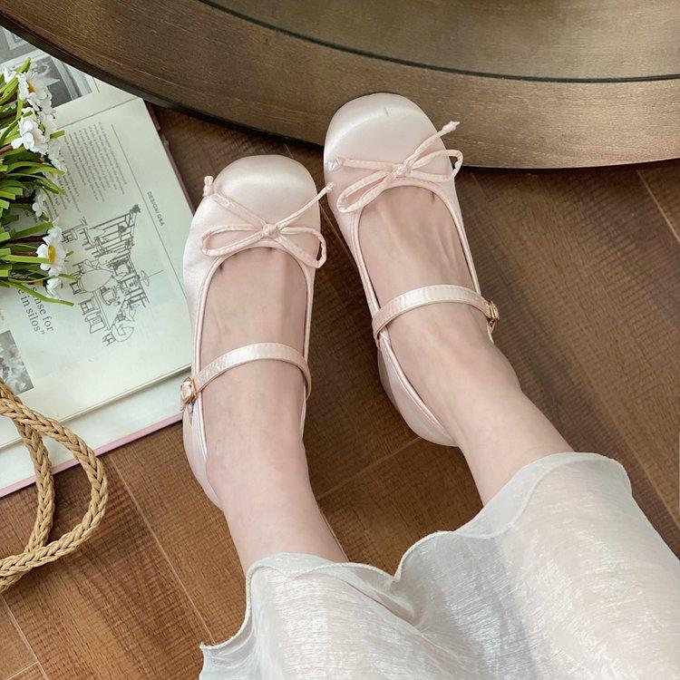 

Fashion Spring Autumn Mary Jane Shoes Shallow Round Toe Mid Heel Shoes Ladies Elegant Outdoor Single Pumps Shoes 35