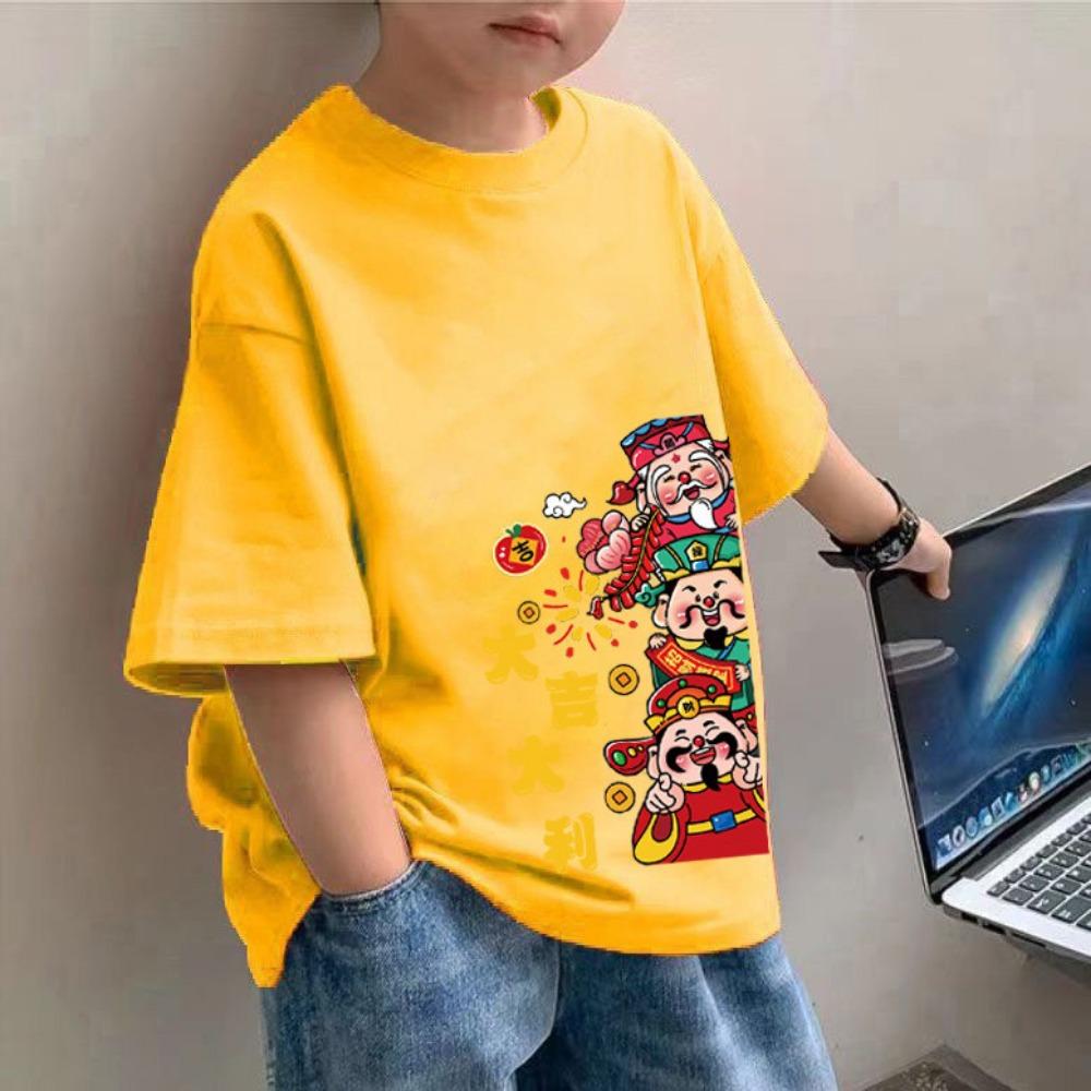 

T-shirt red short sleeved unisex clothing for boys and girls 140