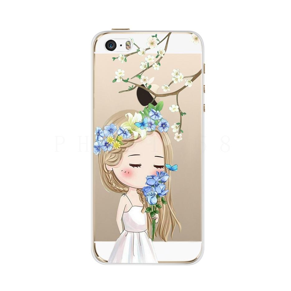 Case For iPhone 5 5S SE Case Silicone Soft TPU Cute Cartoon Pattern Protector Shell For iPhone 6 6S 5 iPhone6S Case Cover Fundas
