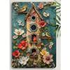 Vintage Floral Metal Art 3D Birdhouse Wall Decor Garden Farmhouse Sign