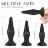 Black Silicone Butt Plug Set Wireless  Anal Training  Vibrating Butt Plugs