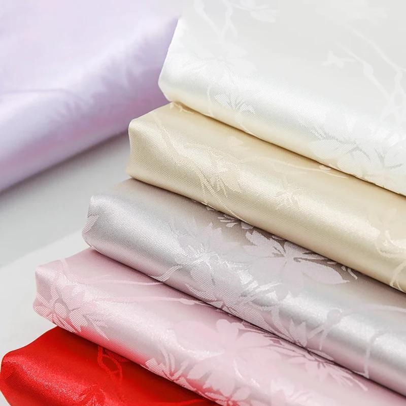 150x100cm Breathable Flower Branch Jacquard Satin Fabric For Women's Dresses Chinese Style Performance Clothing DIY Fabric