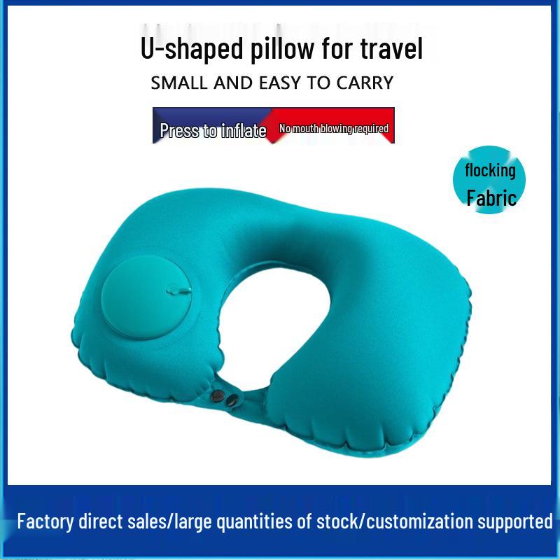 Inflatable U-Shaped Travel Pillow - Neck Support for Camping & High-Speed Rail