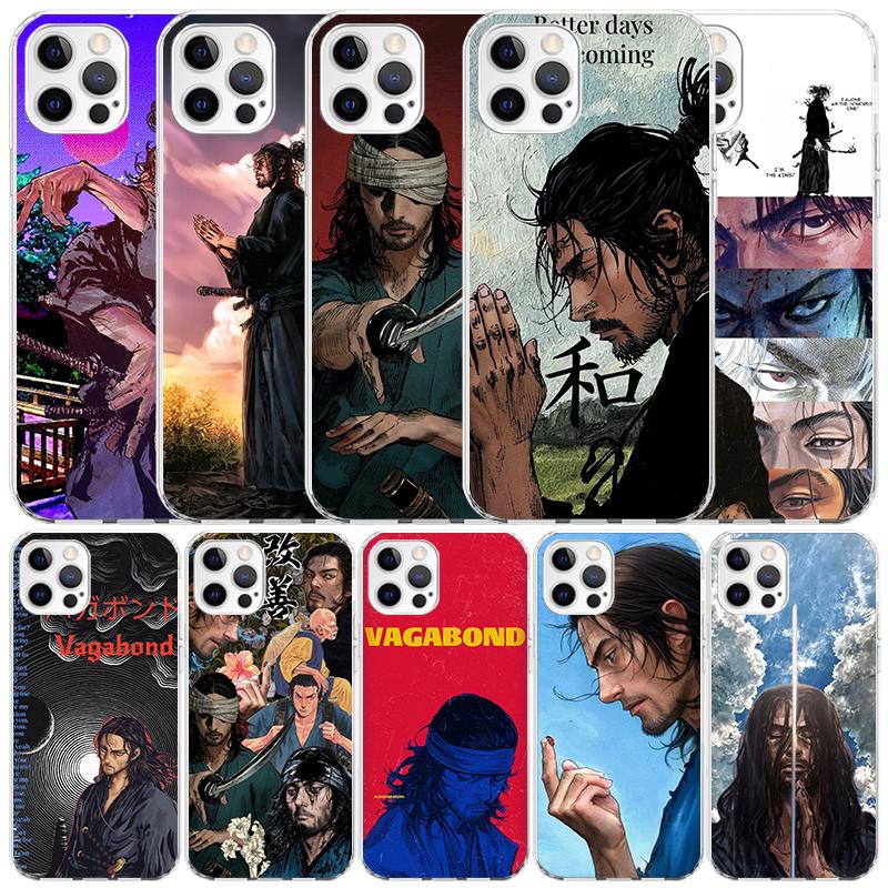 Anime Vagabond Samurai Soft Cover for iPhone 16 17 Air 15 14 Pro Max 16E Phone Case 13 Mini 12 11 7 SE 8 Print Pattern Fit Cases
