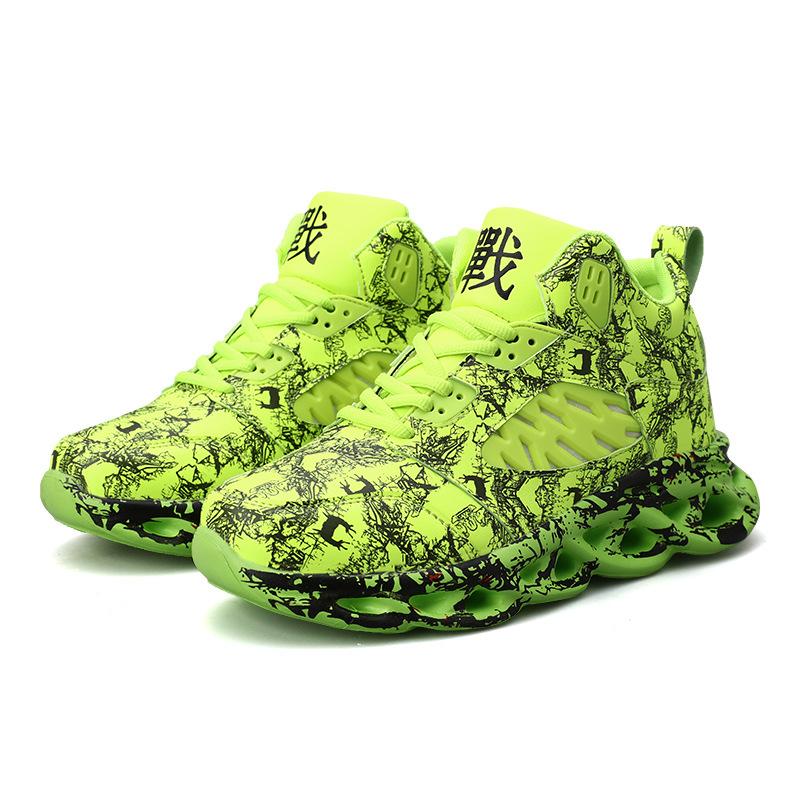 Scarpe da basket alla moda per ragazzi, con graffiti, versatili, da uomo, taglie forti, con fondo a torsione, quattro stagioni