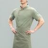 Chef Uniform Stand Collar Short Sleeve Chef Coat Single-Breasted Buttons Solid Color Workwear Professional Chef Apparel