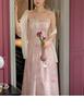 Floral Dress 2026 Fairy Temperament Waist Niche Tie-dye Suspender Long Dress Tulle Slim Fit with Tag