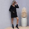 Women's Knit Dress, Solid Color, Long Sleeve, Loose Fit for Fall and Winter