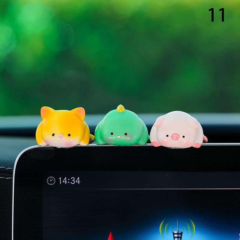 Mini Cartoon Animal Resin Decorative Toy Cute Computer Desktop Decoration Car Cute Doll Perfect Birthday Gift Choice Decoration