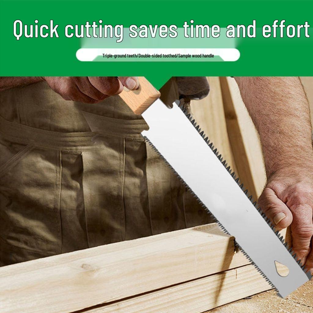 Imported Double-Sided Precision Woodworking Hand Saw with Fine Triple Teeth for Fast Mortise and Tenon Cuts