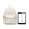 Disney Winnie The Pooh Vintage Fashion Exclusive Metal Nameplate Embossed Backpack Women Backpack Pink Beige DHF51742-C1