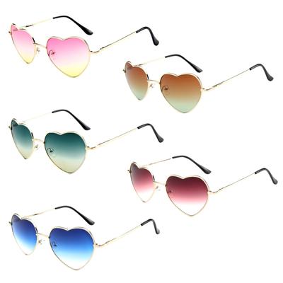 Mens Womens Metal Frame Ladies Heart Shape Sunglasses  Love Eyewear