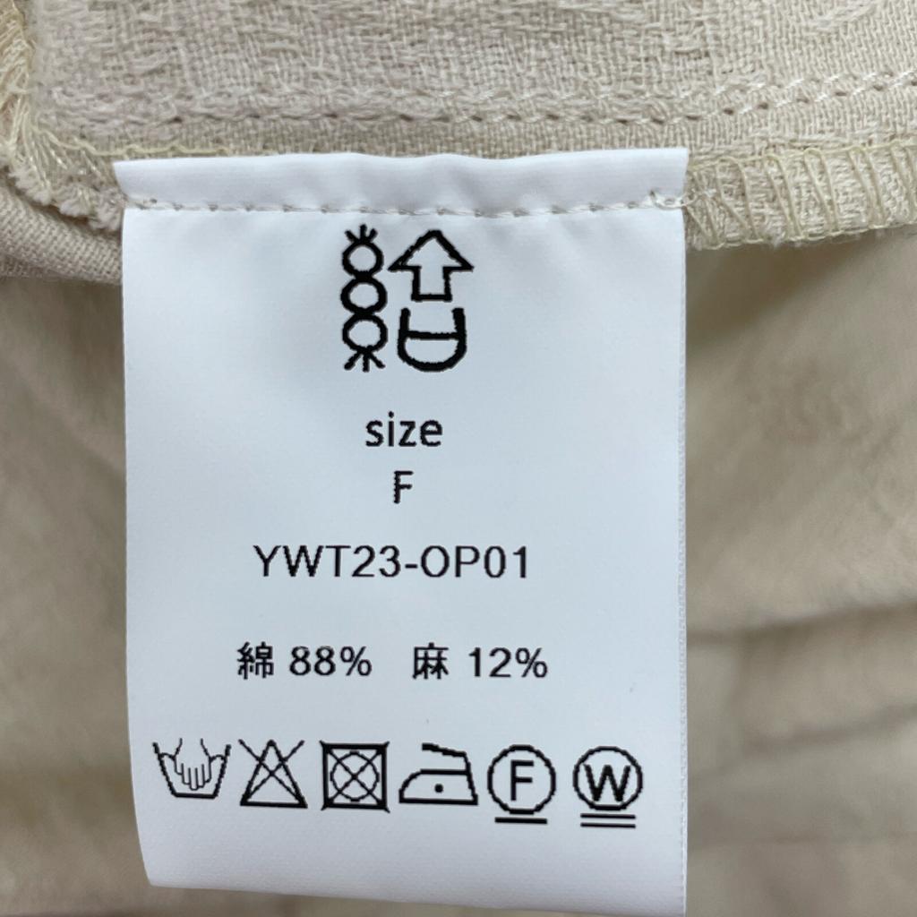 Yui YWT23-OP01 Beige Farmer Dress Stand Collar One Piece Dress F IvoryUsed