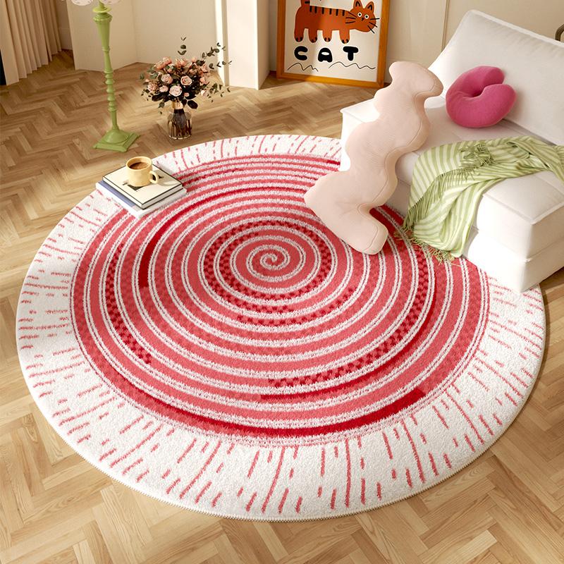 Pink Living Room Decoration Single Sofa Carpet Cute Lollipop Rugs for Bedroom Colorful Round Plush Rug Fluffy Soft Thick Mat