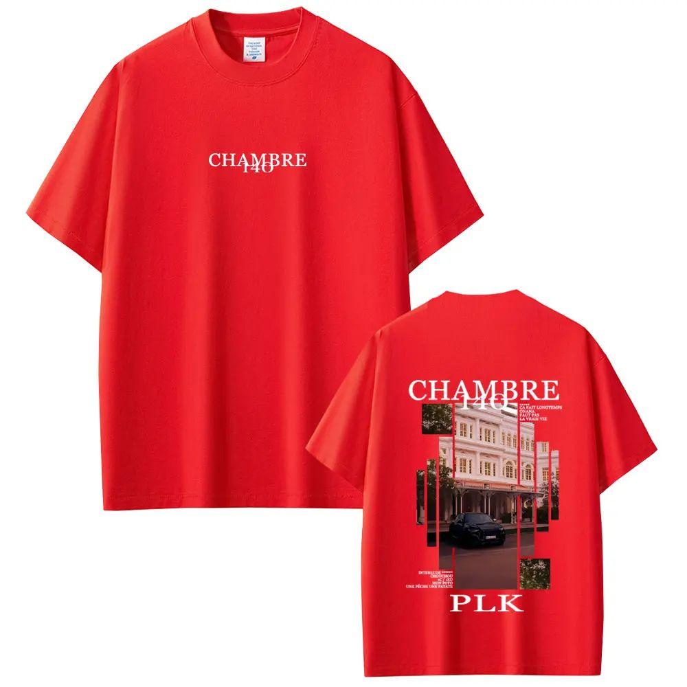 Hip Hop Fashion Pop Music T Shirts Rapper PLK Chambre 140 Album Graphic T-shirt Men Women Vintage Casual Oversized T Shirt
