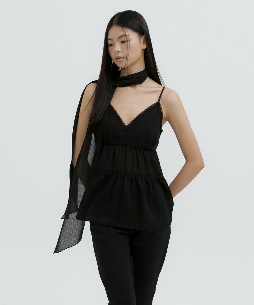 LUCIR ZU Elara Bustier Scarf Set (Black)