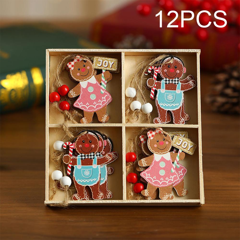 

Runtowo 12pcs Christmas Wooden Gingerbread Man Decorations, Christmas Tree Ornaments,Merry Christmas Decor for Home ,Xmas 2025