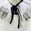 Vintage Ruffle Fake Collar Victorian Black White Tulle Shawl Necklace for Women