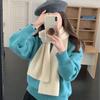 Autumn and Winter Wool Blended Korean Solid Color Versatile Knitted Scarf Soft Warm and Simple New Style Scarf