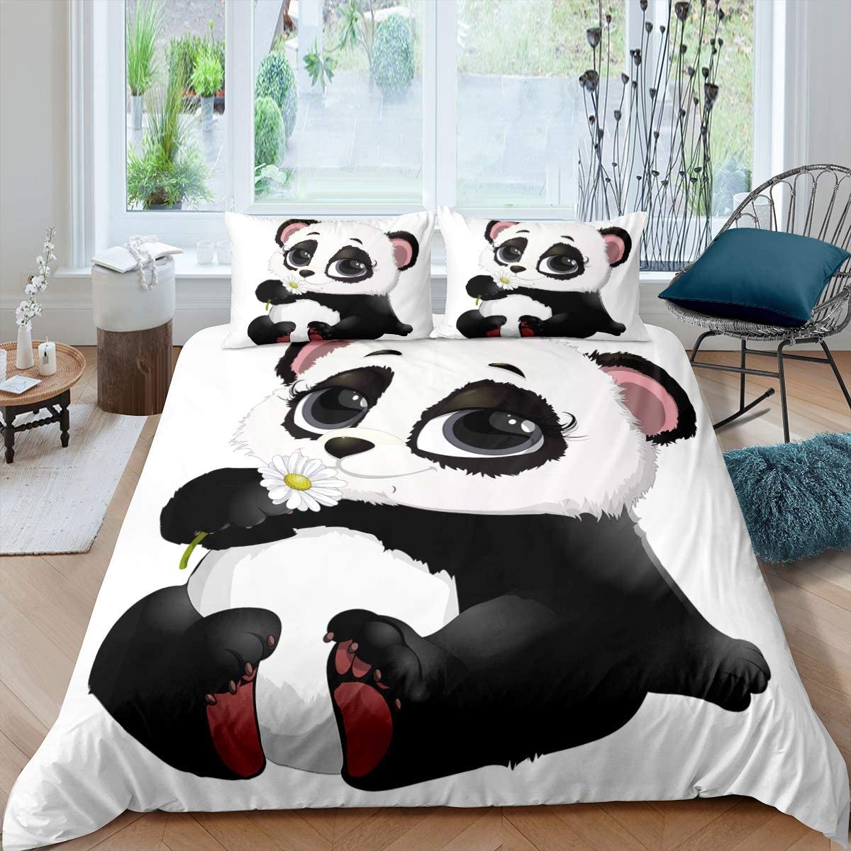 

Cartoon Panda Cute Kawaii Wild Animals 3D Printed Bedding Set Cozy Duvet Cover King Queen Twin Size Birthday Gift Bedroom Decor EU Single 135x200cm