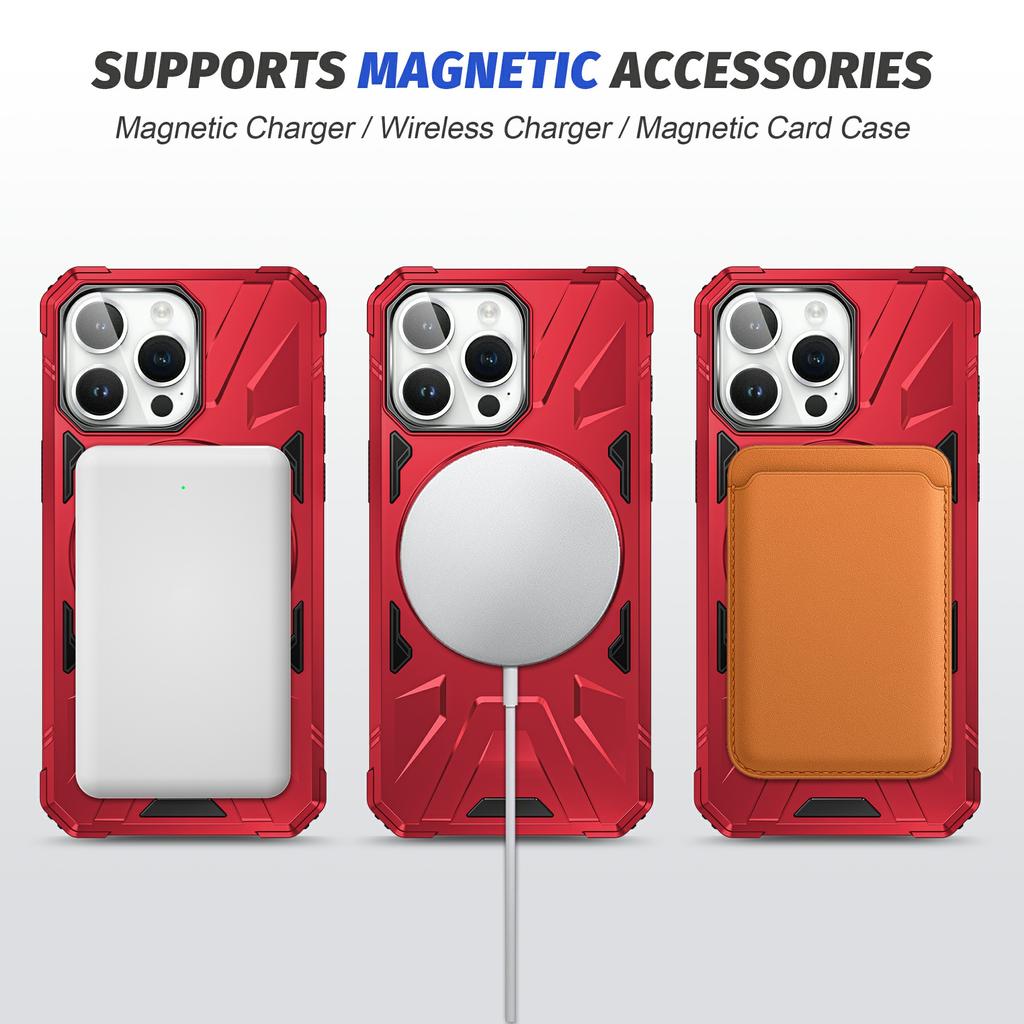 For iPhone 15 Pro Max TPU+PC Phone Case Rotatable Kickstand Protective Cover