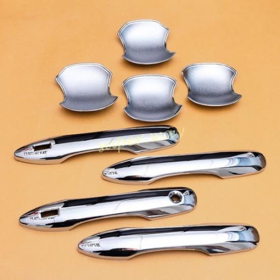 Chrome Car Door Handle Cover + Bowl Cup Trims For -2024 Toyota Corolla Cross