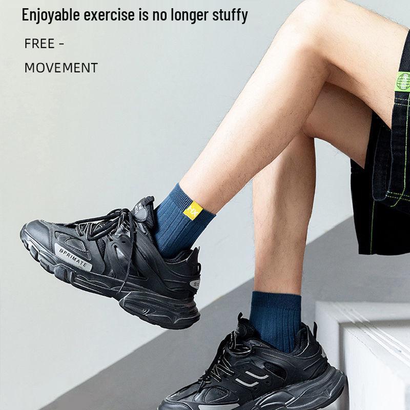 Men's Trendy Breathable Cotton Socks - All-Season Sweat-Absorbent Sports Socks
