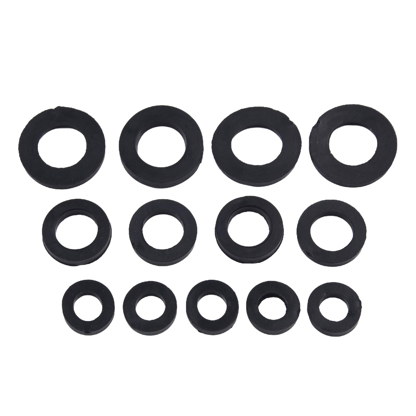 13PCS Mixed Tap Washers Rubber Washers Tap Rubber Washers Tap Seal Drip O-Ring Shock-absorbing Flat Gaskets For Shower Hose