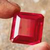 77 Cts Natural CERTIFIED Ruby Emerald Shape 24mm Red Rare Loose Gemstone