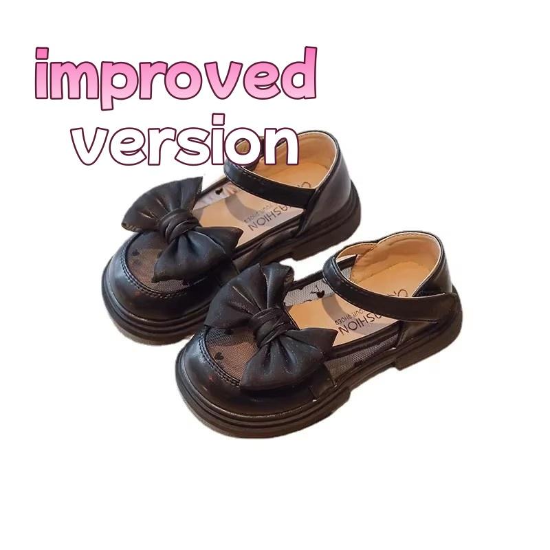 Size 23-35 Children Flat Shoes Lace Girls Princess Shoes with Bow Spring Autumn Summer Wedding Small Leather Shoes