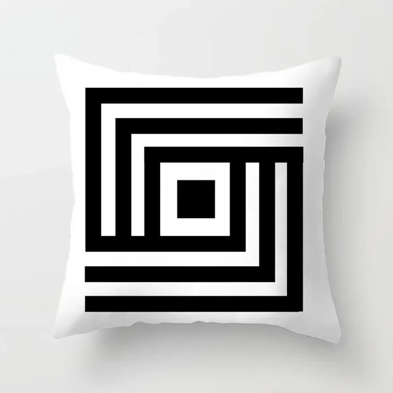 High-grade Black and White Geometric Irregular Pattern Pillowcase Office Living Room Home Pillowcase Car Ornaments