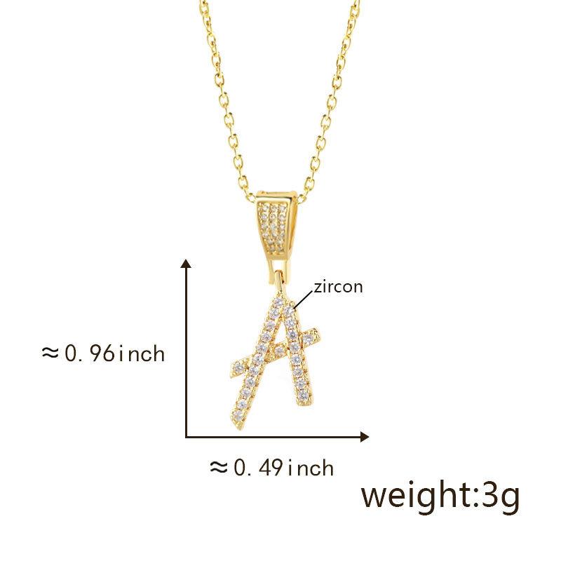 Gold Plated Crystal Initial Letter Necklace Personalized Dainty Name Pendant Jewelry