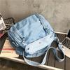 Dámská džínová crossbody taška Velkokapacitní taška přes rameno