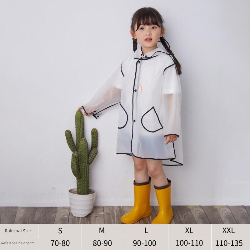 Boy's Thin Cloak White Transparent Children's Raincoat