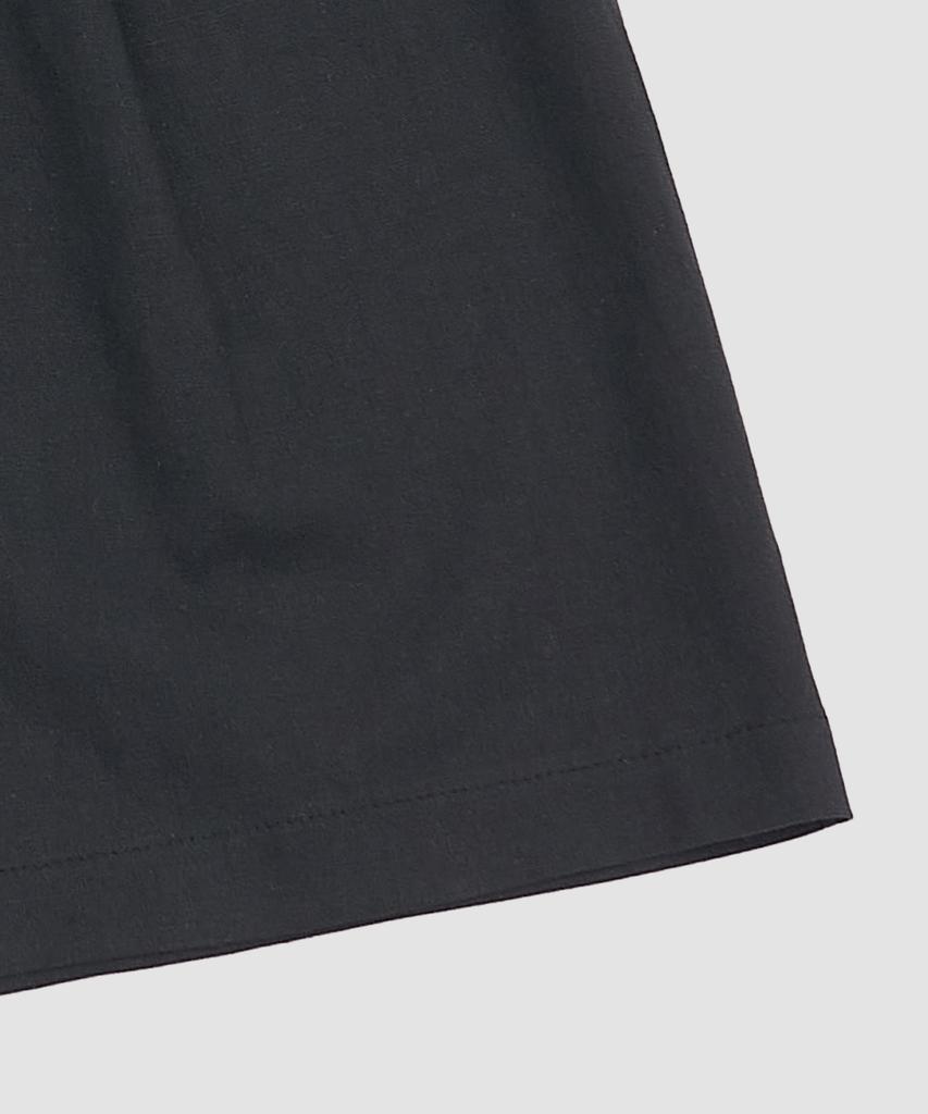 PAPERBOY Linen Bio Pintuck Half Pants - Black