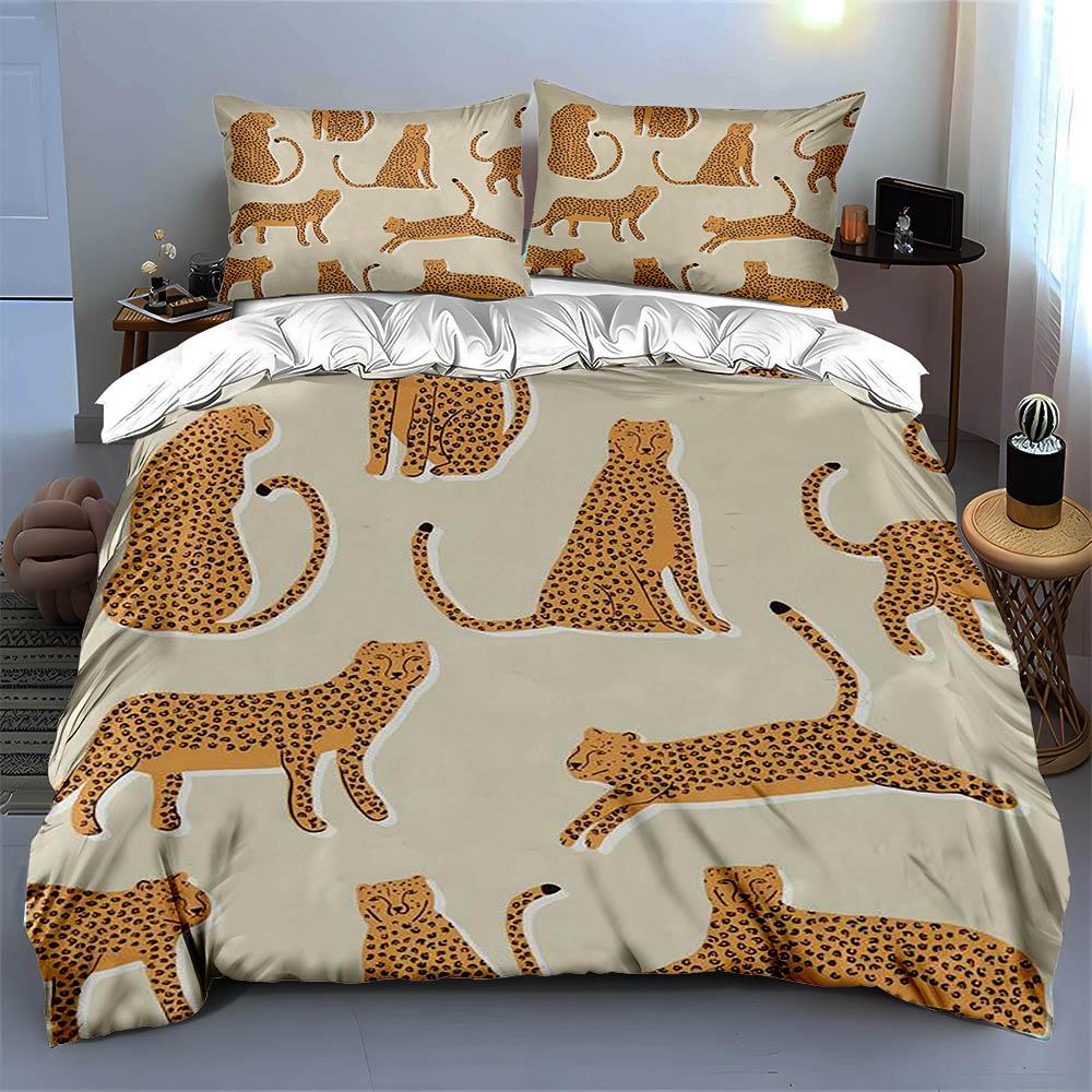 Leopard Silhouettes Design. Bedding Duvet Cover Sets Duvet Covers Pillowcases Gifts (1 * Duvet Cover 2 * Pillowcases, Without Duvet Insert)