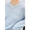 Qiushui Yiren Shimmer Sweater & Mesh Skirt Set