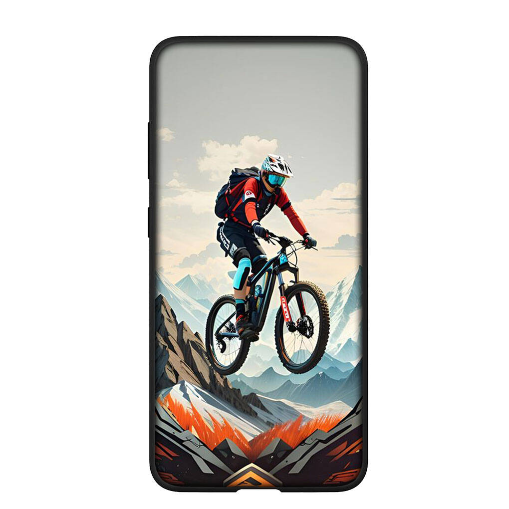 Phone Case for Samsung Galaxy S25 S23 S22 S24 Ultra FE A05 A06 A15 A16 A36 A37 A35 A54 A55 A56 A57 A25 A26 A53 Wallpaper Mountain Bike Cycling Cover