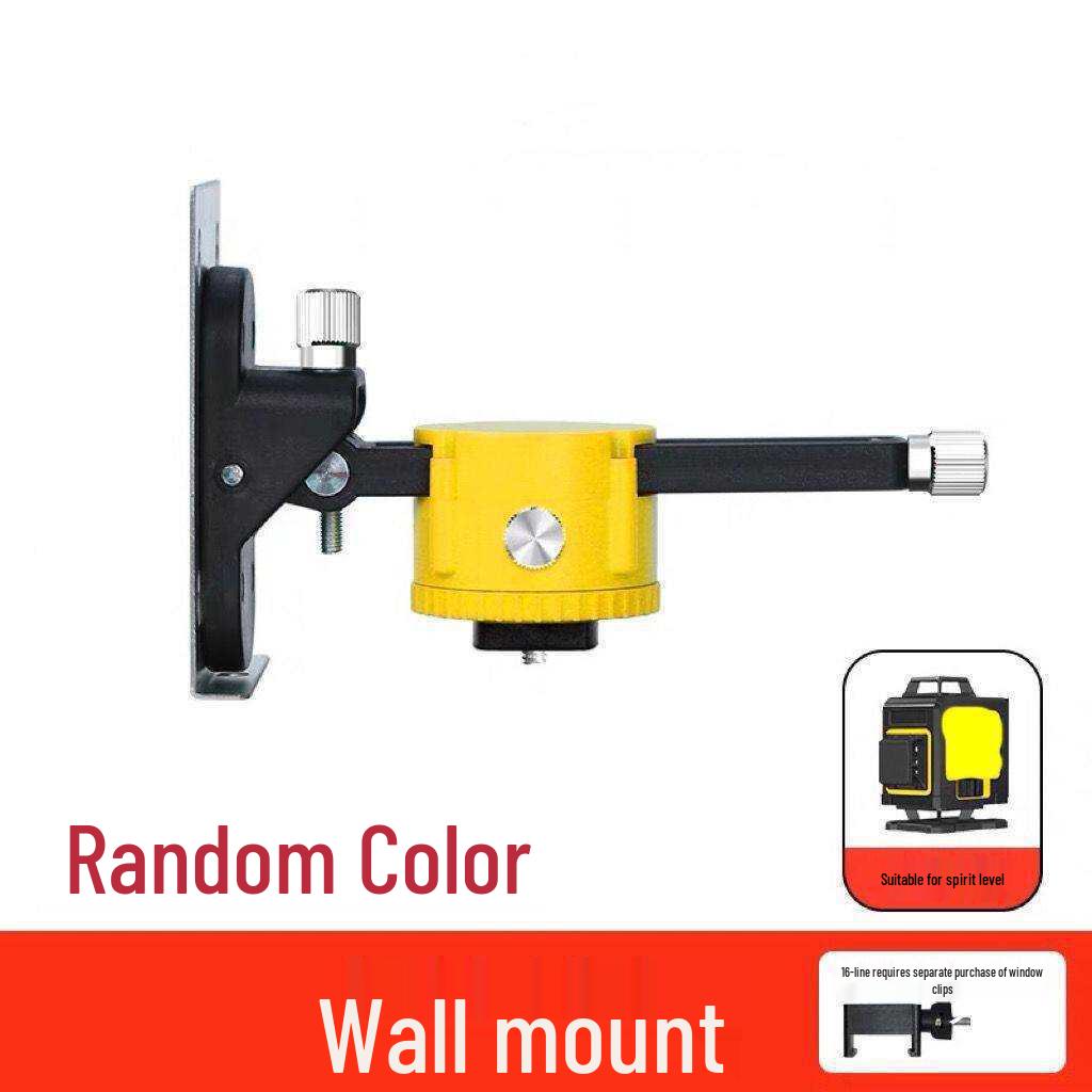 Universal Spirit Level & Wall-Mount Bracket with 360° Rotating Chuck - 12/8/16 Line Leveling Accessory with Lifting Base