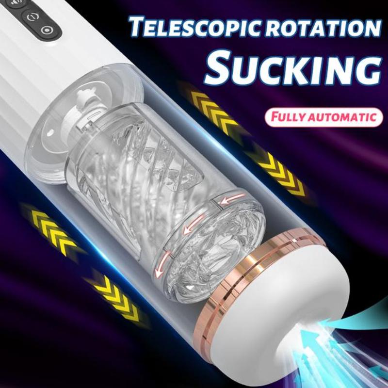 2025 Automatic Sucking Telescopic Rotating Masturbation Cup Male Sex Toys 5D Sensual Big Granules Real Vagina Pocket Oral Sex Adult 18+