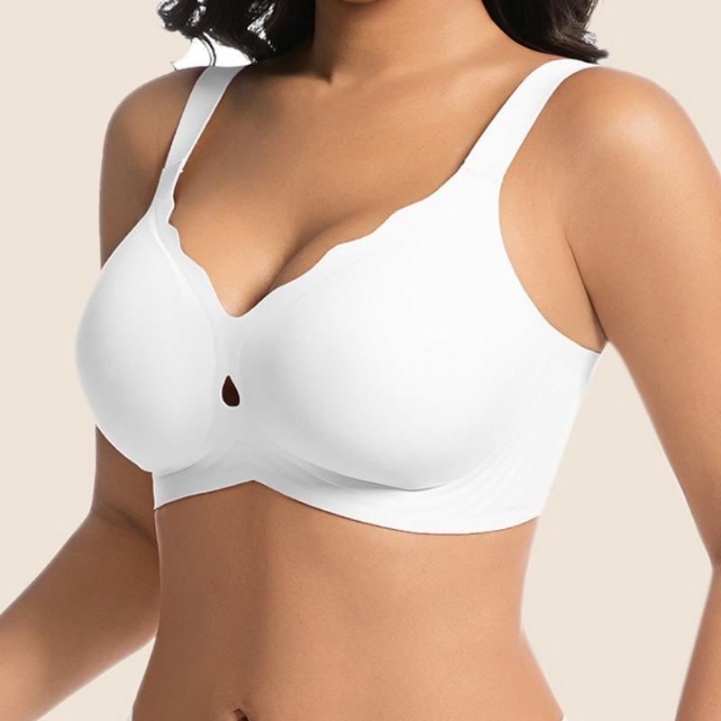 European Seamless Deep V Bra for Women Gathered Side Bust Coverage Anti-Sagging Daily Comfort Intimates