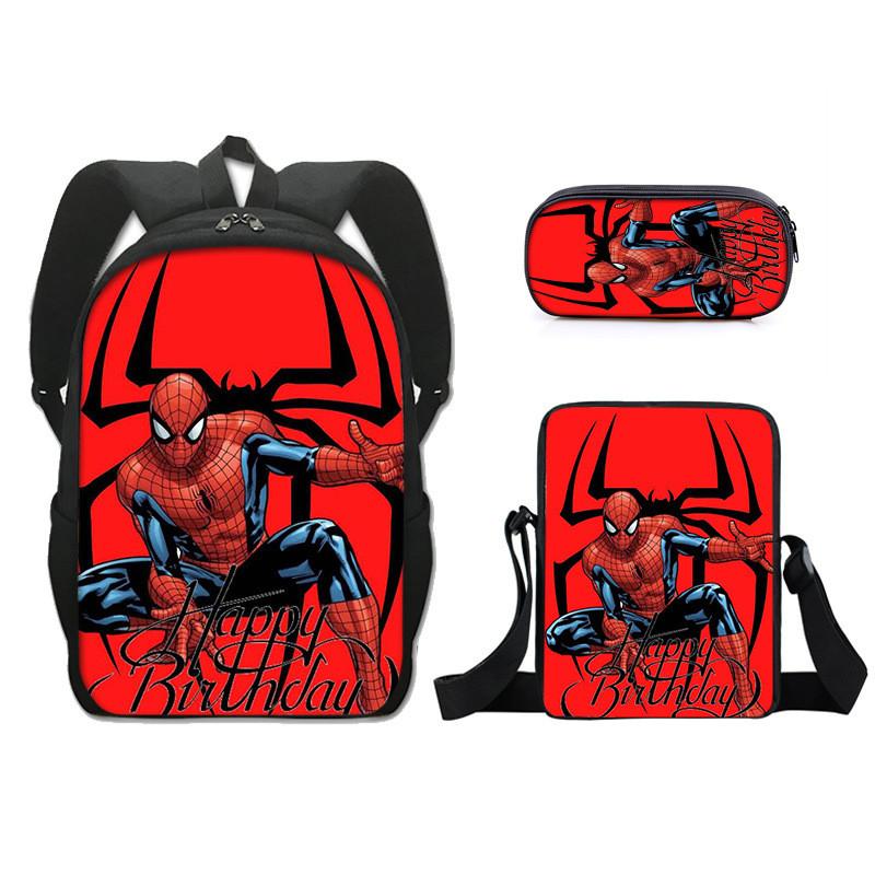 Spider Man Backpack Set With Lightweight Durable Material For School Students And Commuters