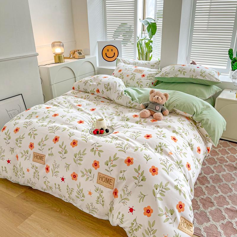 Chic Botanical Duvet Cover Garden Floral Bedding Set 4 Pieces Leaves Duvet Covers Set For Girls Women Farmhouse Comforter Cover