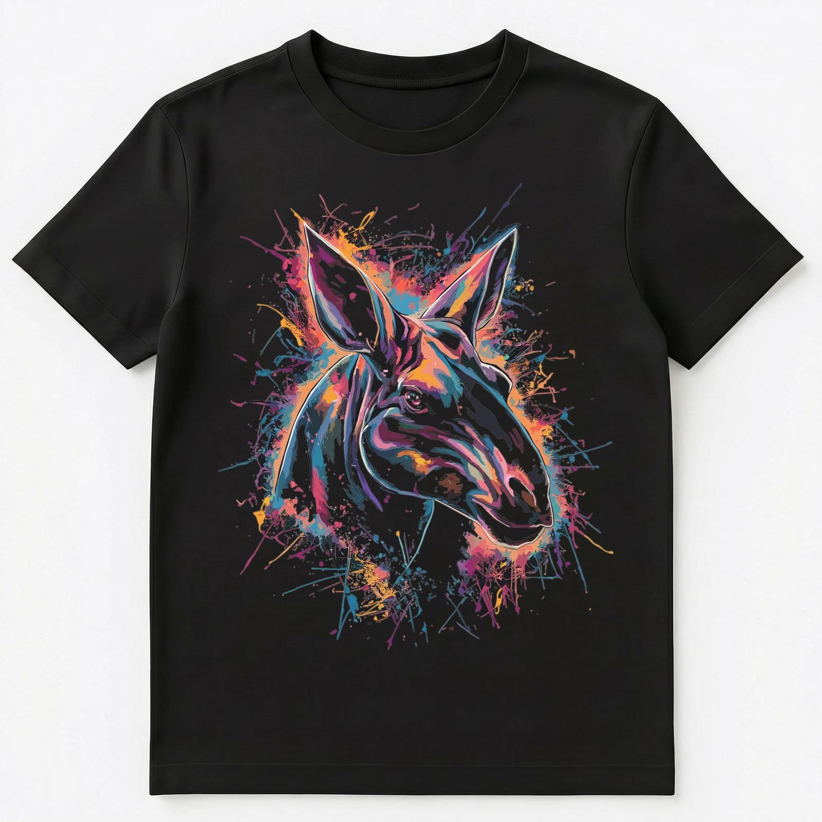 

Colorful Paint Splash Okapi Art Graphic Unisex T-Shirt 3XL