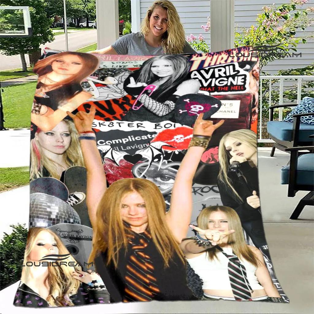 Singer AVRIL LAVIGNE Printed blanket Flannel Warm blankets Soft and comfortable blanket bed linings cubre cama Birthday Gift