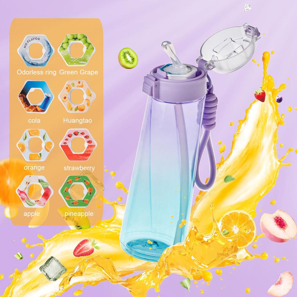 850ml Bottle, Update Water Bottle Up Set With 7 Capsules Drinking Straw, Outdoor Water Bottle