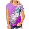 3D Rose Blume Print T Shirt Sommer Kurzarm Top Fashion Floral Grafik Harajuku T-shirts Für Frauen Kleidung T-Shirts Mädchen