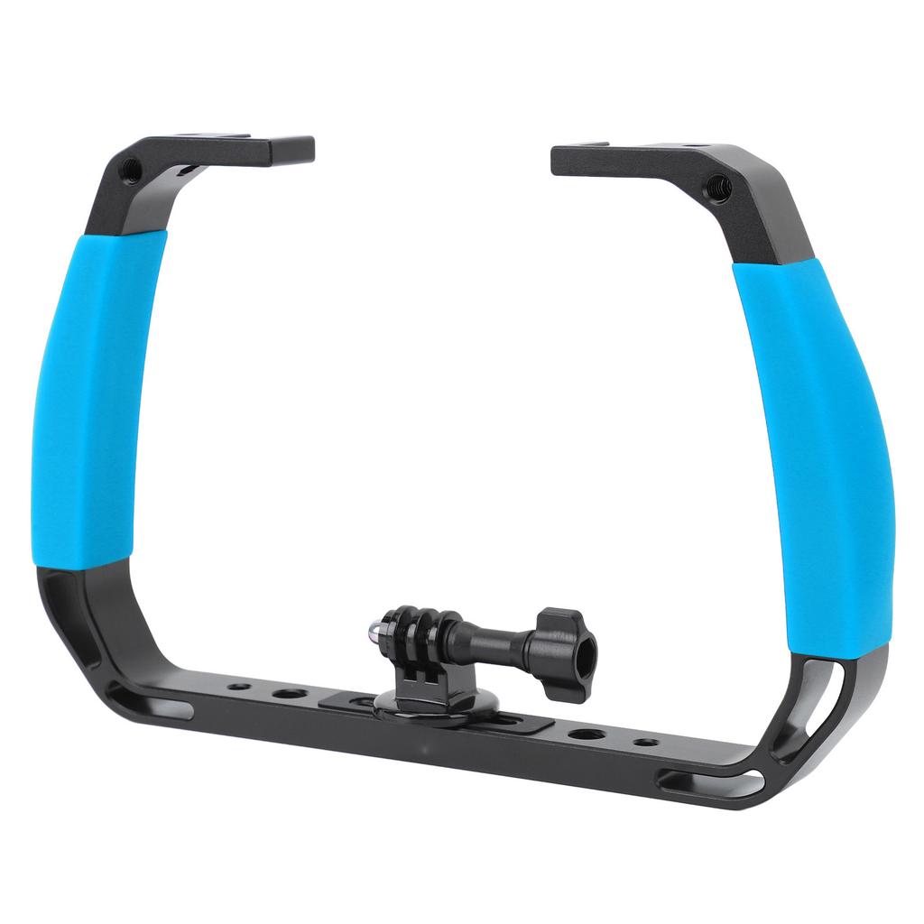 Underwater Diving Rig Tray Mount Silione Anti Slip Grip Stabilizer with 2 Cold Shoe 1Celsius4in 3Celsius8in Screw Hole Action Camera Accessory for Ins
