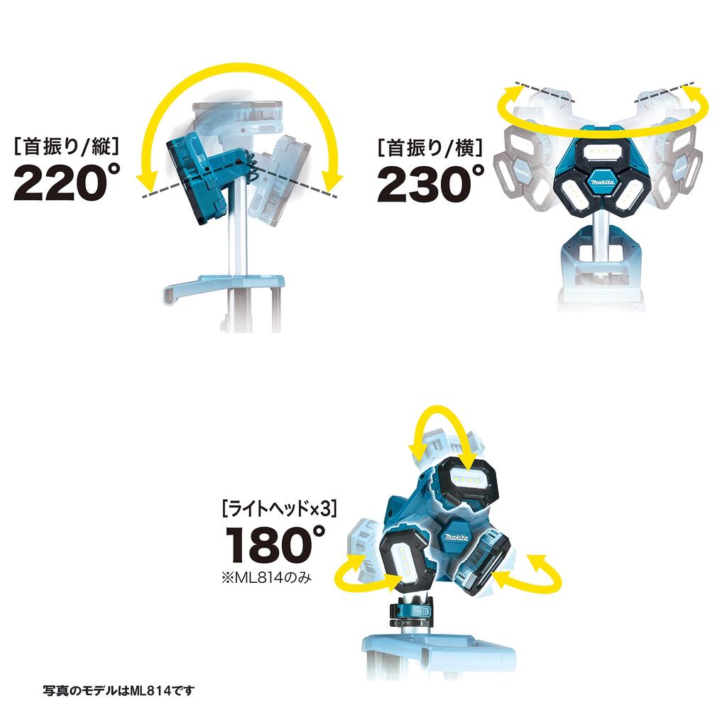 Lampa Wieżowa Akumulatorowa Makita Jednostka Główna i Ładowarka Sprzedawane Oddzielnie ML814 Tylko Niebieska/Akumulator